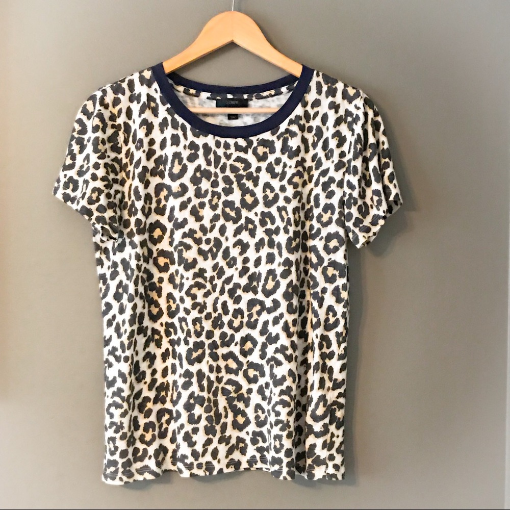 J.Crew Cotton Leopard Tee